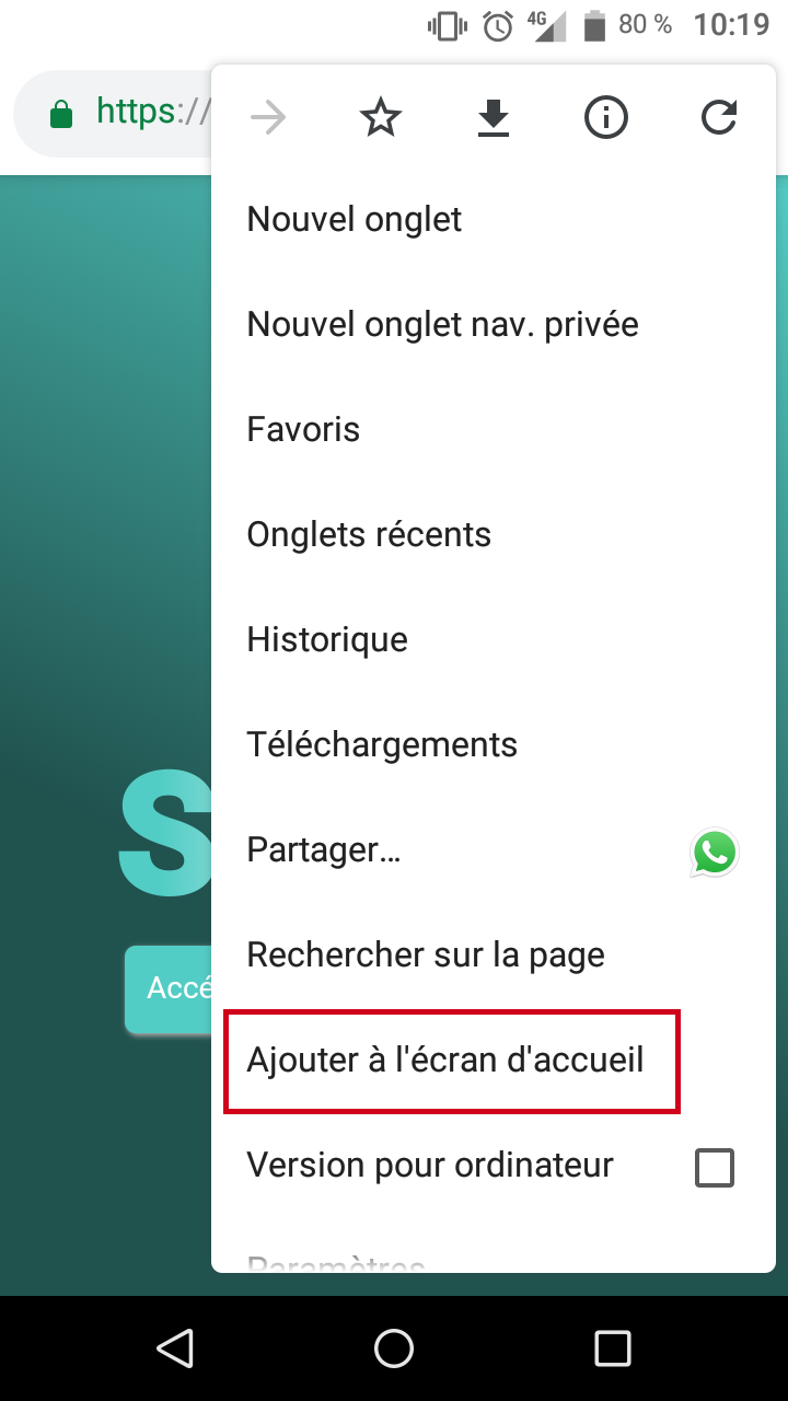 Ajouter à l'écran d'accuzeil sur Android