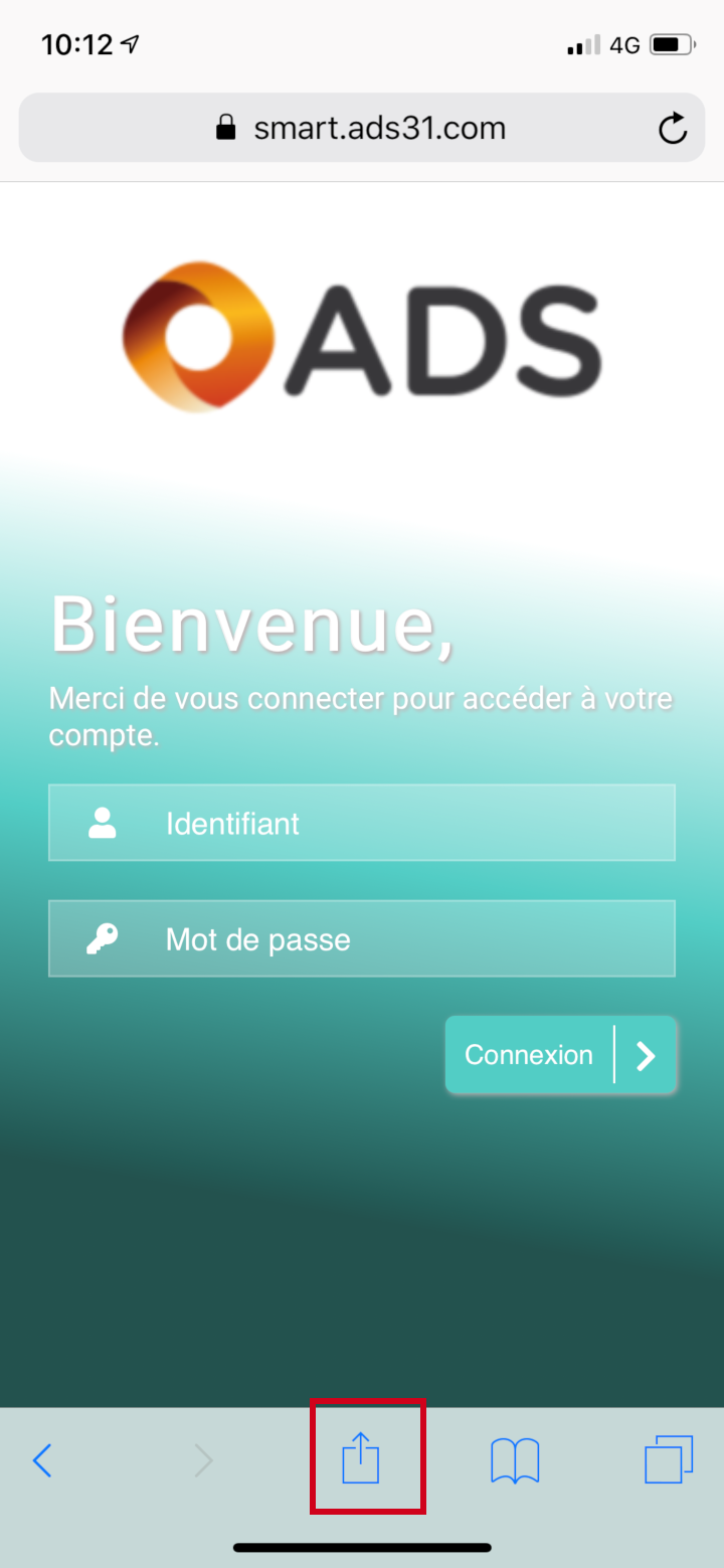 Ajouter à l'écran d'accuzeil sur iOS
