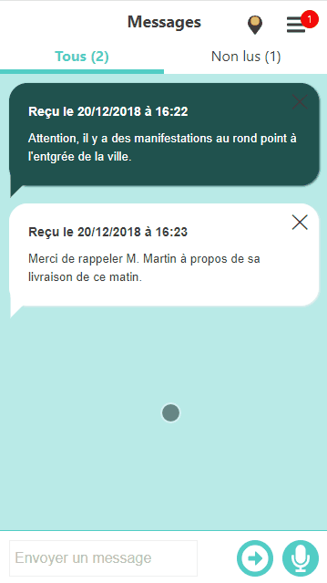 Validation de la lecture d'un message